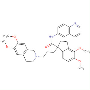 652130-98-8  1H-Indene-1-carboxamide,1-[3-(3,4-dihydro-6,7-dimethoxy-2(1H)-isoquinolinyl)propyl]-2,3-dihydro-4,5-dimethoxy-N-6-quinolinyl-