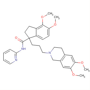 652130-99-9  1H-Indene-1-carboxamide,1-[3-(3,4-dihydro-6,7-dimethoxy-2(1H)-isoquinolinyl)propyl]-2,3-dihydro-4,5-dimethoxy-N-2-pyridinyl-