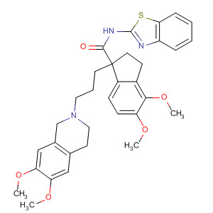 652131-02-7  1H-Indene-1-carboxamide,N-2-benzothiazolyl-1-[3-(3,4-dihydro-6,7-dimethoxy-2(1H)-isoquinolinyl)propyl]-2,3-dihydro-4,5-dimethoxy-