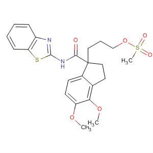 652131-03-8  1H-Indene-1-carboxamide,N-2-benzothiazolyl-2,3-dihydro-4,5-dimethoxy-1-[3-[(methylsulfonyl)oxy]propyl]-