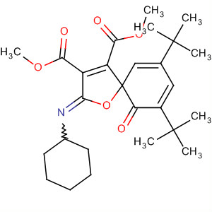 652133-83-0  1-Oxaspiro[4.5]deca-3,6,8-triene-3,4-dicarboxylic acid,2-(cyclohexylimino)-7,9-bis(1,1-dimethylethyl)-10-oxo-, dimethyl ester