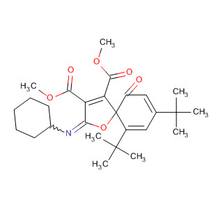 652133-84-1  1-Oxaspiro[4.5]deca-3,6,8-triene-3,4-dicarboxylic acid,2-(cyclohexylimino)-6,8-bis(1,1-dimethylethyl)-10-oxo-, dimethyl ester