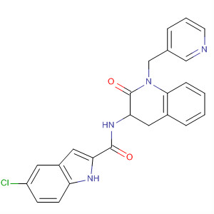 652142-80-8  1H-Indole-2-carboxamide,5-chloro-N-[1,2,3,4-tetrahydro-2-oxo-1-(3-pyridinylmethyl)-3-quinolinyl]-