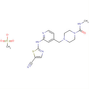 652154-18-2  1-Piperazinecarboxamide,4-[[2-[(5-cyano-2-thiazolyl)amino]-4-pyridinyl]methyl]-N-methyl-,monomethanesulfonate
