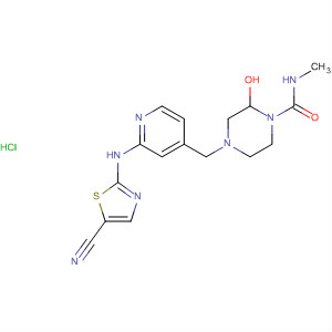 652156-20-2  1-Piperazinecarboxamide,4-[[2-[(5-cyano-2-thiazolyl)amino]-4-pyridinyl]methyl]-N-methyl-,monohydrochloride, monohydrate