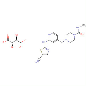 652156-22-4  1-Piperazinecarboxamide,4-[[2-[(5-cyano-2-thiazolyl)amino]-4-pyridinyl]methyl]-N-methyl-,(2R,3R)-2,3-dihydroxybutanedioate (1:1)