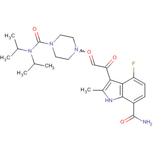 652160-62-8  1H-Indole-7-carboxamide,3-[[4-[[bis(1-methylethyl)amino]carbonyl]-1-piperazinyl]oxoacetyl]-4-fluoro-N-methyl-