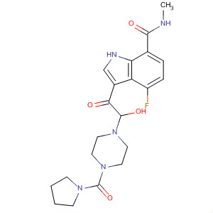 652160-69-5  1H-Indole-7-carboxamide,4-fluoro-N-methyl-3-[oxo[4-(1-pyrrolidinylcarbonyl)-1-piperazinyl]acetyl]-