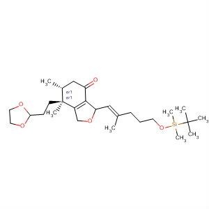 652161-81-4  4(1H)-Isobenzofuranone,3-[(1E)-5-[[(1,1-dimethylethyl)dimethylsilyl]oxy]-2-methyl-1-pentenyl]-7-[2-(1,3-dioxolan-2-yl)ethyl]-3,5,6,7-tetrahydro-6,7-dimethyl-, (6R,7S)-rel-