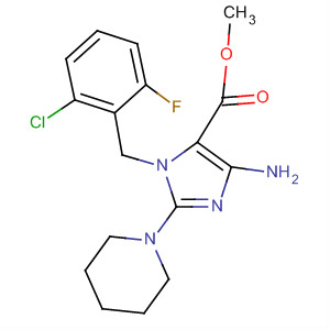 652162-54-4  1H-Imidazole-5-carboxylic acid,4-amino-1-[(2-chloro-6-fluorophenyl)methyl]-2-(1-piperidinyl)-, methylester