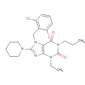 652162-62-4  1H-Purine-2,6-dione,7-[(2-chloro-6-fluorophenyl)methyl]-3-ethyl-3,7-dihydro-8-(1-piperidinyl)-1-propyl-