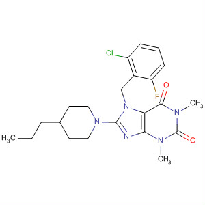 652164-61-9  1H-Purine-2,6-dione,7-[(2-chloro-6-fluorophenyl)methyl]-3,7-dihydro-1,3-dimethyl-8-(4-propyl-1-piperidinyl)-