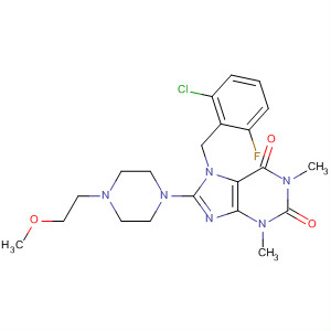 652164-62-0  1H-Purine-2,6-dione,7-[(2-chloro-6-fluorophenyl)methyl]-3,7-dihydro-8-[4-(2-methoxyethyl)-1-piperazinyl]-1,3-dimethyl-