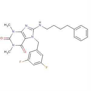 652164-90-4  1H-Purine-2,6-dione,7-[(3,5-difluorophenyl)methyl]-3,7-dihydro-1,3-dimethyl-8-[(4-phenylbutyl)amino]-