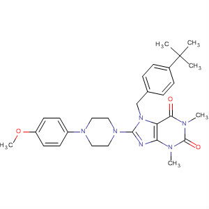 652165-02-1  1H-Purine-2,6-dione,7-[[4-(1,1-dimethylethyl)phenyl]methyl]-3,7-dihydro-8-[4-(4-methoxyphenyl)-1-piperazinyl]-1,3-dimethyl-