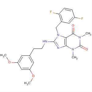 652165-05-4  1H-Purine-2,6-dione,7-[(2,5-difluorophenyl)methyl]-8-[[2-(3,5-dimethoxyphenyl)ethyl]amino]-3,7-dihydro-1,3-dimethyl-