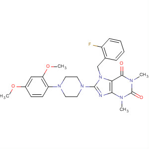652165-33-8  1H-Purine-2,6-dione,8-[4-(2,4-dimethoxyphenyl)-1-piperazinyl]-7-[(2-fluorophenyl)methyl]-3,7-dihydro-1,3-dimethyl-
