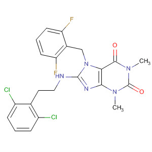 652165-35-0  1H-Purine-2,6-dione,8-[[2-(2,6-dichlorophenyl)ethyl]amino]-7-[(2,6-difluorophenyl)methyl]-3,7-dihydro-1,3-dimethyl-