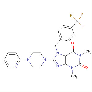 652165-45-2  1H-Purine-2,6-dione,3,7-dihydro-1,3-dimethyl-8-[4-(2-pyridinyl)-1-piperazinyl]-7-[[4-(trifluoromethyl)phenyl]methyl]-