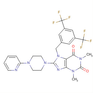652165-84-9  1H-Purine-2,6-dione,7-[[3,5-bis(trifluoromethyl)phenyl]methyl]-3,7-dihydro-1,3-dimethyl-8-[4-(2-pyridinyl)-1-piperazinyl]-