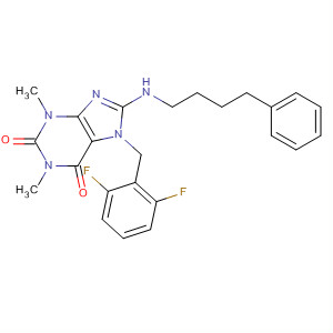 652165-96-3  1H-Purine-2,6-dione,7-[(2,6-difluorophenyl)methyl]-3,7-dihydro-1,3-dimethyl-8-[(4-phenylbutyl)amino]-