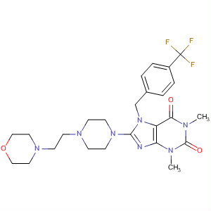 652166-09-1  1H-Purine-2,6-dione,3,7-dihydro-1,3-dimethyl-8-[4-[2-(4-morpholinyl)ethyl]-1-piperazinyl]-7-[[4-(trifluoromethyl)phenyl]methyl]-