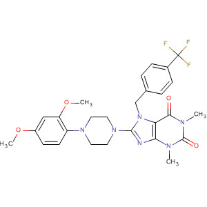 652166-10-4  1H-Purine-2,6-dione,8-[4-(2,4-dimethoxyphenyl)-1-piperazinyl]-3,7-dihydro-1,3-dimethyl-7-[[4-(trifluoromethyl)phenyl]methyl]-