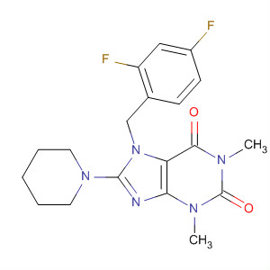 652166-23-9  1H-Purine-2,6-dione,7-[(2,4-difluorophenyl)methyl]-3,7-dihydro-1,3-dimethyl-8-(1-piperidinyl)-