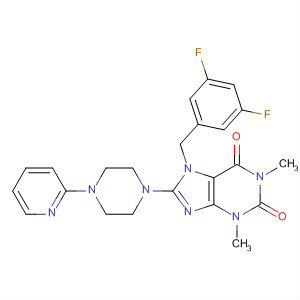 652166-27-3  1H-Purine-2,6-dione,7-[(3,5-difluorophenyl)methyl]-3,7-dihydro-1,3-dimethyl-8-[4-(2-pyridinyl)-1-piperazinyl]-