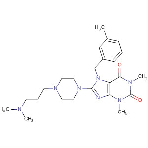 652166-31-9  1H-Purine-2,6-dione,8-[4-[3-(dimethylamino)propyl]-1-piperazinyl]-3,7-dihydro-1,3-dimethyl-7-[(3-methylphenyl)methyl]-
