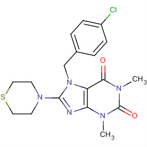 652166-43-3  1H-Purine-2,6-dione,7-[(4-chlorophenyl)methyl]-3,7-dihydro-1,3-dimethyl-8-(4-thiomorpholinyl)-