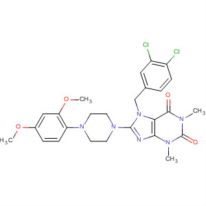 652166-50-2  1H-Purine-2,6-dione,7-[(3,4-dichlorophenyl)methyl]-8-[4-(2,4-dimethoxyphenyl)-1-piperazinyl]-3,7-dihydro-1,3-dimethyl-