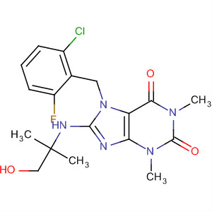 652167-13-0  1H-Purine-2,6-dione,7-[(2-chloro-6-fluorophenyl)methyl]-3,7-dihydro-8-[(2-hydroxy-1,1-dimethylethyl)amino]-1,3-dimethyl-