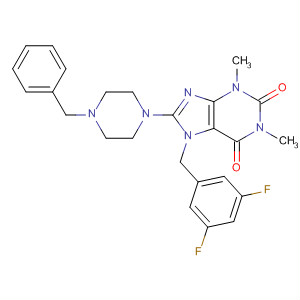 652167-15-2  1H-Purine-2,6-dione,7-[(3,5-difluorophenyl)methyl]-3,7-dihydro-1,3-dimethyl-8-[4-(phenylmethyl)-1-piperazinyl]-