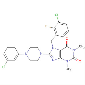 652167-27-6  1H-Purine-2,6-dione,7-[(3-chloro-2-fluorophenyl)methyl]-8-[4-(3-chlorophenyl)-1-piperazinyl]-3,7-dihydro-1,3-dimethyl-