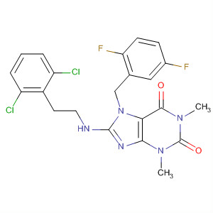 652168-00-8  1H-Purine-2,6-dione,8-[[2-(2,6-dichlorophenyl)ethyl]amino]-7-[(2,5-difluorophenyl)methyl]-3,7-dihydro-1,3-dimethyl-