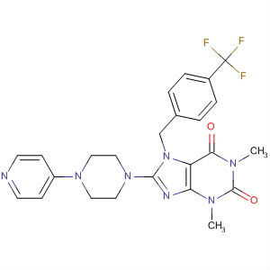 652168-05-3  1H-Purine-2,6-dione,3,7-dihydro-1,3-dimethyl-8-[4-(4-pyridinyl)-1-piperazinyl]-7-[[4-(trifluoromethyl)phenyl]methyl]-