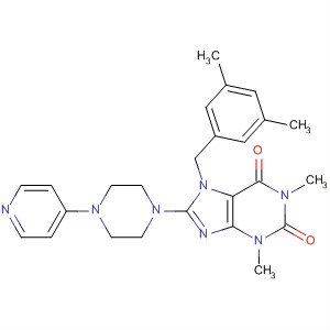 652168-09-7  1H-Purine-2,6-dione,7-[(3,5-dimethylphenyl)methyl]-3,7-dihydro-1,3-dimethyl-8-[4-(4-pyridinyl)-1-piperazinyl]-