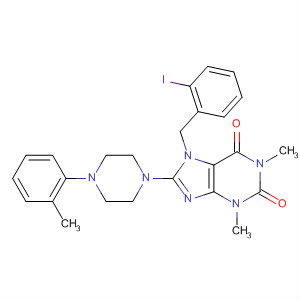 652168-27-9  1H-Purine-2,6-dione,3,7-dihydro-7-[(2-iodophenyl)methyl]-1,3-dimethyl-8-[4-(2-methylphenyl)-1-piperazinyl]-