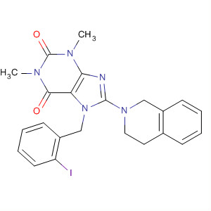 652168-41-7  1H-Purine-2,6-dione,8-(3,4-dihydro-2(1H)-isoquinolinyl)-3,7-dihydro-7-[(2-iodophenyl)methyl]-1,3-dimethyl-