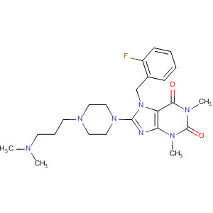 652168-64-4  1H-Purine-2,6-dione,8-[4-[3-(dimethylamino)propyl]-1-piperazinyl]-7-[(2-fluorophenyl)methyl]-3,7-dihydro-1,3-dimethyl-