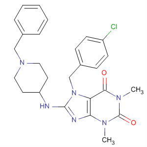 652168-77-9  1H-Purine-2,6-dione,7-[(4-chlorophenyl)methyl]-3,7-dihydro-1,3-dimethyl-8-[[1-(phenylmethyl)-4-piperidinyl]amino]-