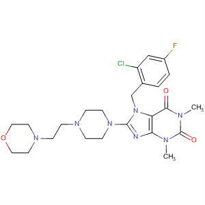 652168-79-1  1H-Purine-2,6-dione,7-[(2-chloro-4-fluorophenyl)methyl]-3,7-dihydro-1,3-dimethyl-8-[4-[2-(4-morpholinyl)ethyl]-1-piperazinyl]-
