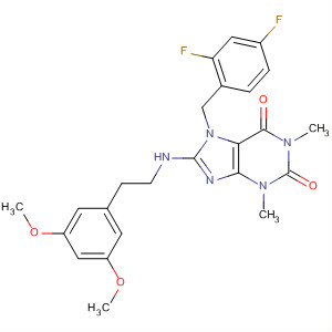 652168-88-2  1H-Purine-2,6-dione,7-[(2,4-difluorophenyl)methyl]-8-[[2-(3,5-dimethoxyphenyl)ethyl]amino]-3,7-dihydro-1,3-dimethyl-
