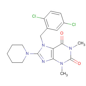 652168-93-9  1H-Purine-2,6-dione,7-[(2,5-dichlorophenyl)methyl]-3,7-dihydro-1,3-dimethyl-8-(1-piperidinyl)-