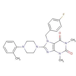 652169-00-1  1H-Purine-2,6-dione,7-[(4-fluorophenyl)methyl]-3,7-dihydro-1,3-dimethyl-8-[4-(2-methylphenyl)-1-piperazinyl]-