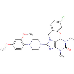 652169-05-6  1H-Purine-2,6-dione,7-[(4-chlorophenyl)methyl]-8-[4-(2,4-dimethoxyphenyl)-1-piperazinyl]-3,7-dihydro-1,3-dimethyl-