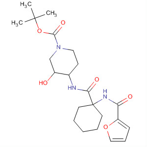 652171-10-3  1-Piperidinecarboxylic acid,4-[[[1-[(2-furanylcarbonyl)amino]cyclohexyl]carbonyl]amino]-3-hydroxy-,1,1-dimethylethyl ester