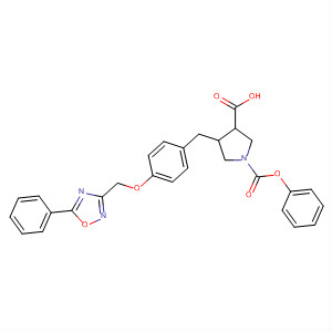 646999-08-8  1,3-Pyrrolidinedicarboxylic acid,4-[[4-[(5-phenyl-1,2,4-oxadiazol-3-yl)methoxy]phenyl]methyl]-, 1-phenylester, (3R,4R)-rel-