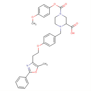 646999-46-4  1,3-Piperazinedicarboxylic acid,4-[[4-[2-(5-methyl-2-phenyl-4-oxazolyl)ethoxy]phenyl]methyl]-,1-(4-methoxyphenyl) ester
